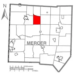 Location of Otter Creek Township in Mercer County