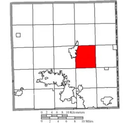 Location of Fowler Township in Trumbull County