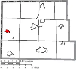 Location of Edon in Williams County
