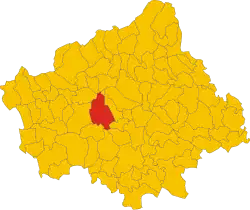 Map of comune of Volpago del Montello