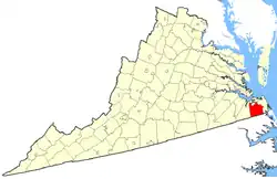 State map highlighting Chesapeake