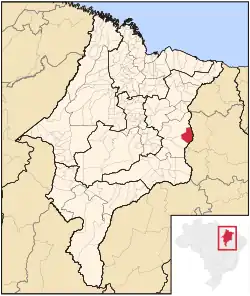 Location in the state of Maranhão and Brazil