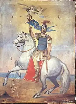 Saint Defendens on horseback, 1884