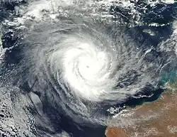 Satellite image of a tropical cyclone