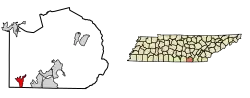 Location of Orme in Marion County, Tennessee.