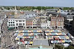 Market square in Cambridge, Cambridgeshire, England