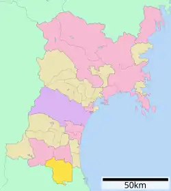 Location of Marumori in Miyagi Prefecture