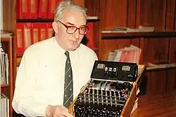 Churchhouse displaying an Enigma machine