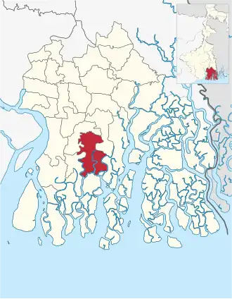 Location of Mathurapur II community development block in South 24 Parganas district