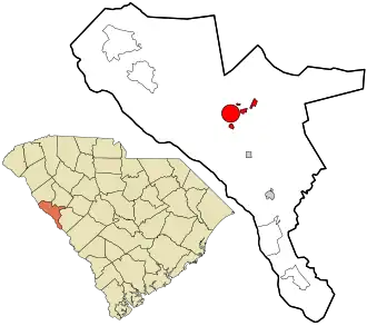 Location in McCormick County and the state of South Carolina.