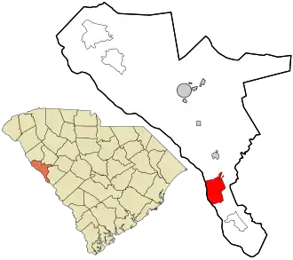 Location in McCormick County and the state of South Carolina.