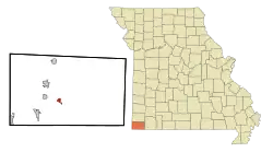 Location of Pineville, Missouri