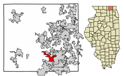 Location of Lakewood in McHenry County, Illinois.