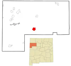 Location in McKinley County and the state of New&nbsp;Mexico