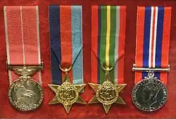 Image of medals received by William Gun Chong