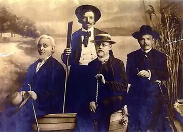 Mendele Mocher Sforim, Sholem Aleichem, Mordechai Ben Ami&nbsp;[he], Hayim Bialik in Odessa, 1910