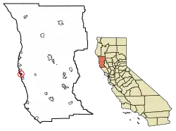 Location in Mendocino County, California
