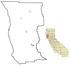 Location in Mendocino County and the state of California
