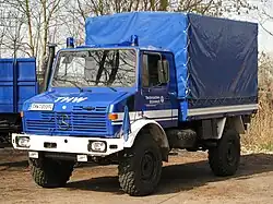 Crew lorry MLW 2 of the THW, based on the Unimog 437 (U&nbsp;4000)