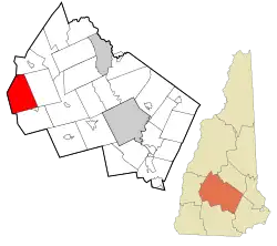 Location in Merrimack County and the state of New Hampshire.