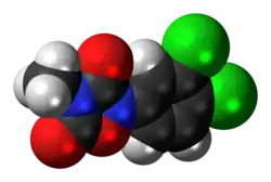 Space-filling model of methazole