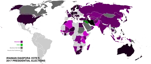 Overseas Diaspora Votes for 2017 Iranian Presidential Election
