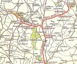 map of railway lines in lightly populated countryside
