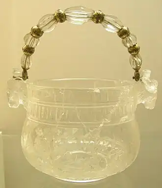Rock crystal bucket, early 17th-century, the handle perhaps later, WB.80
