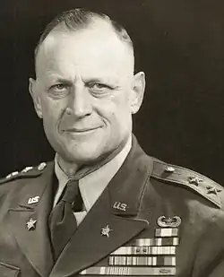 Black and white head and shoulders photo of Major general Milton B. Halsey in dress uniform, facing slightly right, looking forward