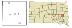 Location in Miner County and the state of South Dakota