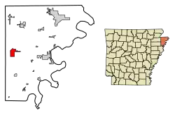 Location in Mississippi County, Arkansas