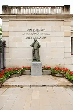 Statue of Dom Pierre Pérignon, a Benedictine monk