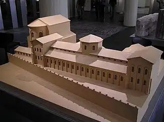 Model of the Praetorium of Cologne with the aula regia on the left (built in 185&nbsp;AD)