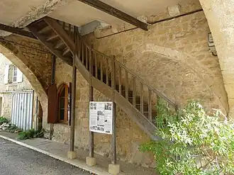 Wooden staircase in Molières, France