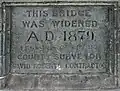 Plaque on the bridge: This bridge was widened in A.D 1879