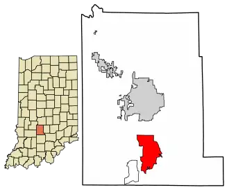 Location in Monroe County, Indiana