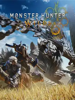 Cover art, featuring people battling the game's flagship monster, Arkveld