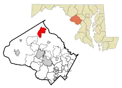 Location of Damascus, Maryland