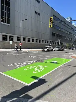 Bicycle perimeter-style turn in Montreal