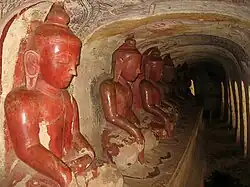 Buddha-lined passageway