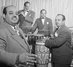 Noro Morales (left) with his brothers Ismael better known as "Esy" Morales and Humberto, c. 1947