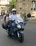 A National Gendarmerie gendarme on a Yamaha FJR1300 in Paris