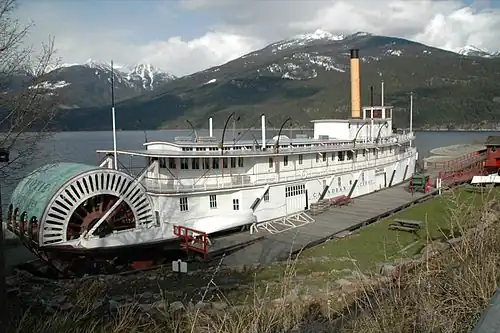 Moyie, a steel-framed hull sternwheeler in 2008 at Kaslo, BC, preserved as a museum