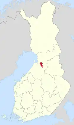 Location of Muhos in Finland
