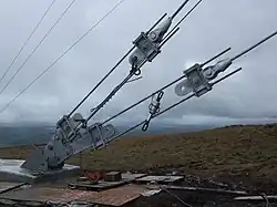Cable tie down for stabilizing the mast