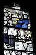 Window depicting the church organist and children's choir