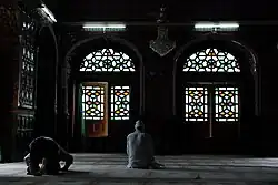 stained-glass windows in the Mosque of Srinagar, Kashmir