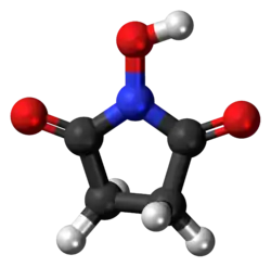 Ball-and-stick model of the N-hydroxysuccinimide molecule