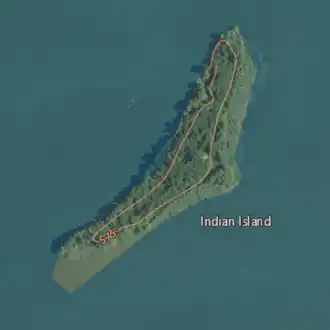 Aerial image of an island.