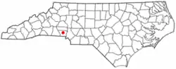 Location within the U.S. state of North Carolina